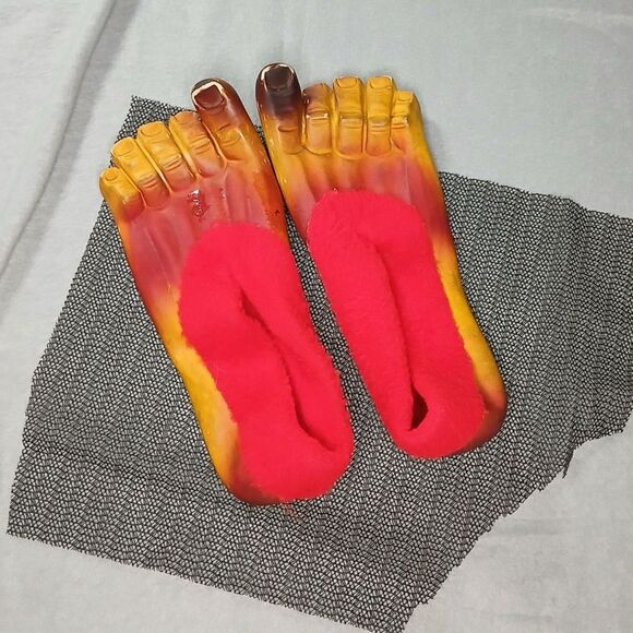 Vintage Jackie Kannons Kazy Feet 60s Monster Halloween Costume Lined Clown Shoes - Picture 2 of 4